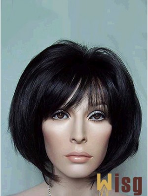 Chin Length Bobs Straight Black Suitable Synthetic Wigs