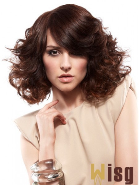 Curly Layered Shoulder Length Auburn Gorgeous Lace Front Wigs