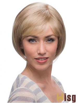 Chin Length Blonde Top 10 inch Straight Bob Wigs