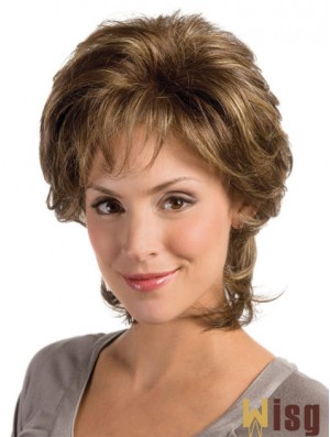 Wavy Brown Modern Chin Length Classic Wigs