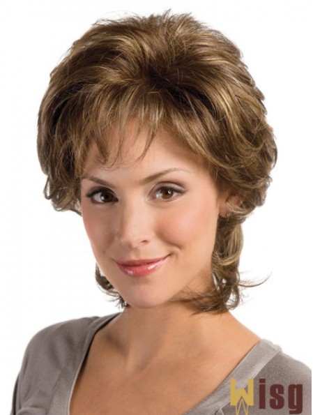 Wavy Brown Modern Chin Length Classic Wigs