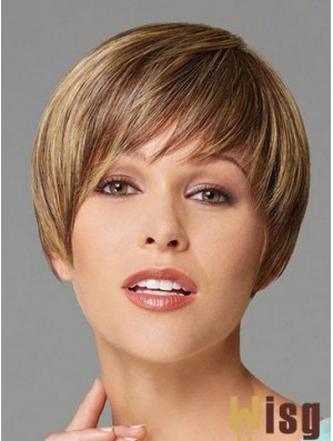 Cropped Boycuts Straight Blonde Designed Synthetic Wigs