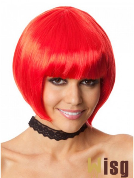 Amazing 10 inch Straight Red Bobs Short Wigs