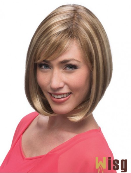 Chin Length Blonde Stylish 12 inch Straight Bob Wigs