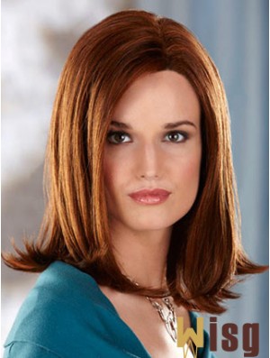 Shoulder Length Without Bangs Straight Auburn Great Synthetic Wigs