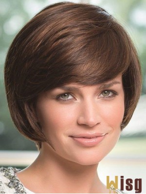 Wavy Chin Length Brown 8 inch Lace Front Perfect Bob Wigs