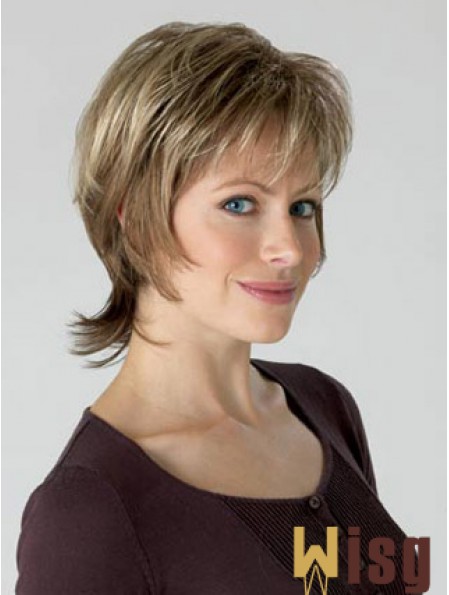 Chin Length Layered Wavy Blonde Great Synthetic Wigs