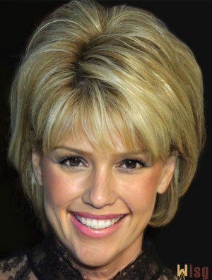 Good Blonde Short Straight With Bangs 10 inch Synthetic Wigs