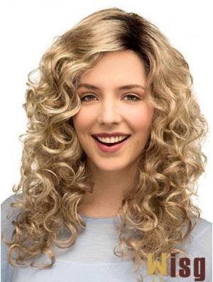 Curly Ideal 16 inch Blonde Classic Long Wigs