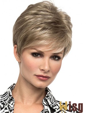 Affordable 6 inch Straight Blonde Boycuts Short Wigs