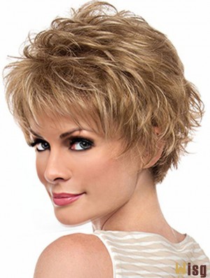 Amazing 6 inch Wavy Blonde Layered Short Wigs