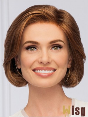 Auburn Wavy Monofilament Bobs 10 inch Synthetic Wigs Women