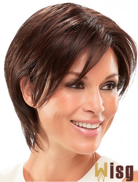 Straight Auburn Synthetic Layered 8 inch Short Wig