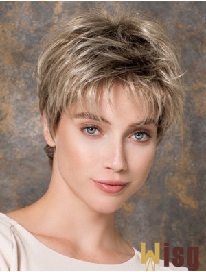 Capless Straight Blonde Boycuts 6 inch Synthetic Wigs Online