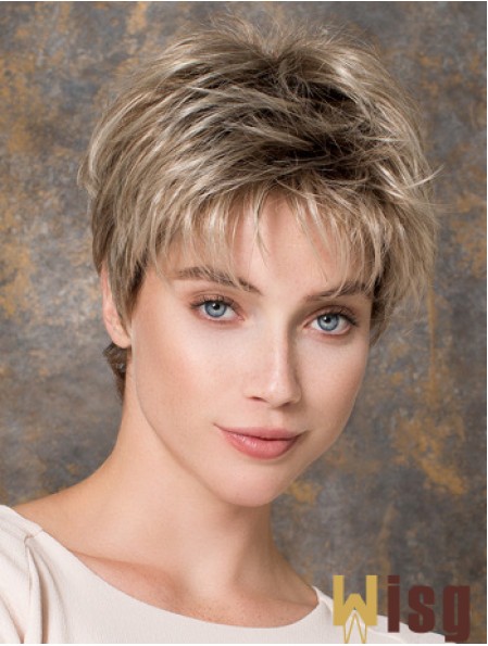 Capless Straight Blonde Boycuts 6 inch Synthetic Wigs Online