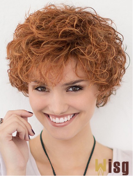 Lace Front Curly Copper Layered 10 inch Short Hairstyles