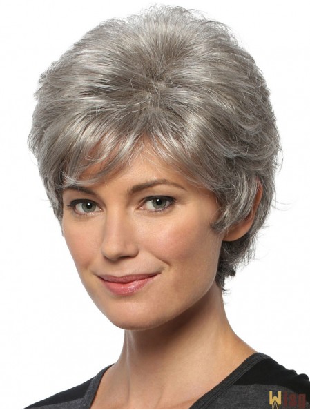 Short Wavy 8 inch Capless Cheap Grey Wigs