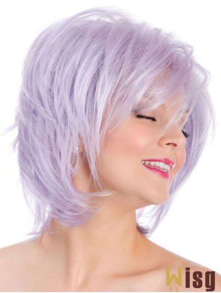 Capless Straight Lilac 8 inch Bobs Fashion Wig