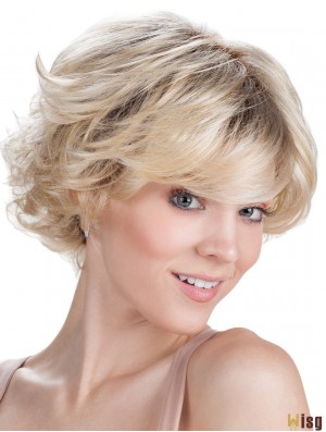 Classic Wavy Capless Blonde 9 inch Short Hair Wig