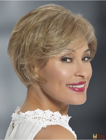 Synthetic Blonde Layered Straight 6 inch Glueless Lace Wigs