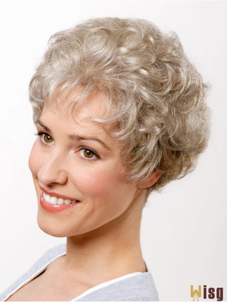 Synthetic Curly Grey 8 inch Short Capless Classic Cut Wig