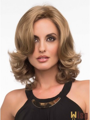 Wavy Blonde Exquisite Shoulder Length Classic Wigs