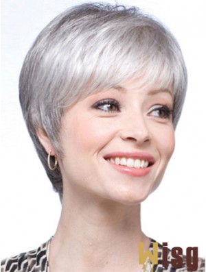 Grey Wigs For Women With Lace Front Grey Cut Short Length