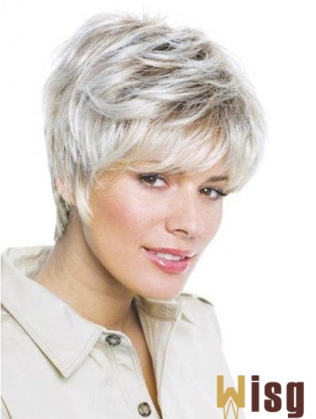 Synthetic Amazing Short Wavy Grey Wigs