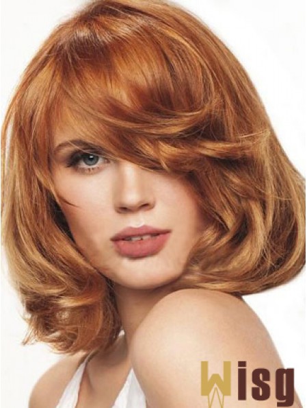 Chin Length Wavy Monofilament Auburn Best Bob Wigs