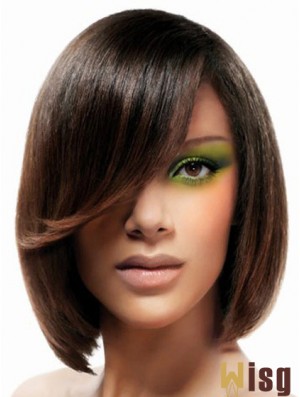 Lace Front Chin Length Straight Brown No-Fuss Bob Wigs