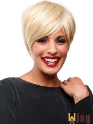 Affordable Blonde Short Straight Boycuts Lace Front Wigs