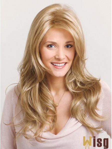 Wavy Layered Long Blonde No-Fuss Lace Front Wigs