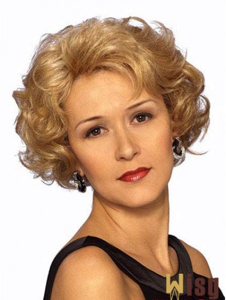 Stylish Blonde Short Wavy Layered Lace Front Wigs