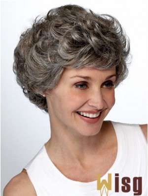 Synthetic Popular Short Wavy Grey Wigs