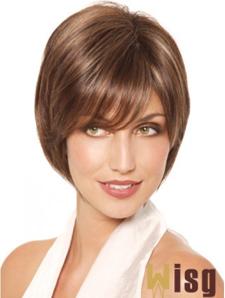 Chin Length Straight Monofilament Brown Fabulous Bob Wigs