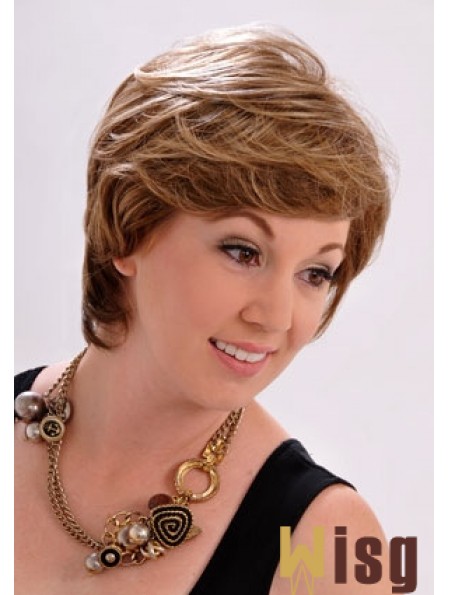 10 inch Stylish Straight With Bangs Brown Short Wigs