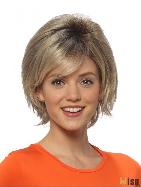 Straight Chin Length Blonde 8 inch Lace Front High Quality Bob Wigs