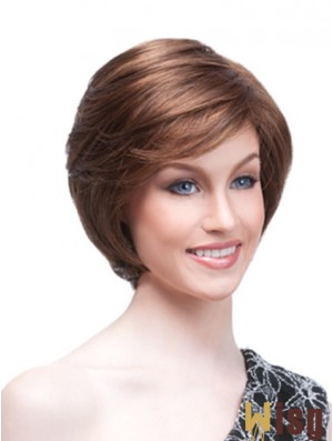 Chin Length Straight Monofilament Auburn High Quality Bob Wigs