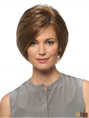 Straight Chin Length Blonde 8 inch Lace Front Modern Bob Wigs