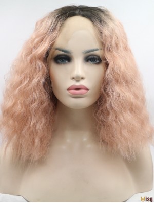 Curly Chin Length Without Bangs Lace Front 13 inch Synthetic Wigs