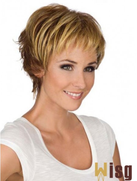 6 inch Modern Blonde Boycuts Monofilament Wigs