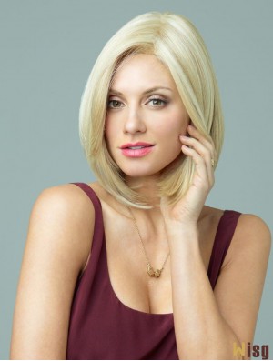 12 inch Trendy Straight Layered Blonde Short Wigs