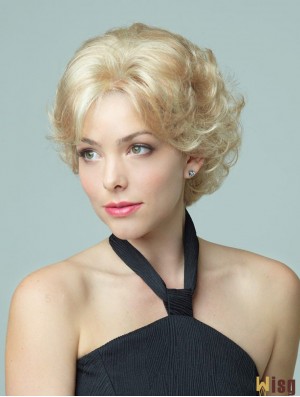 11 inch Comfortable Curly Layered Blonde Short Wigs