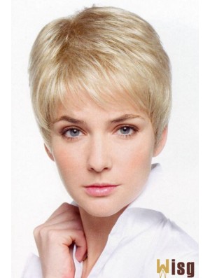 Petite Monofilament Wigs With Lace Front Cropped Length Boycuts