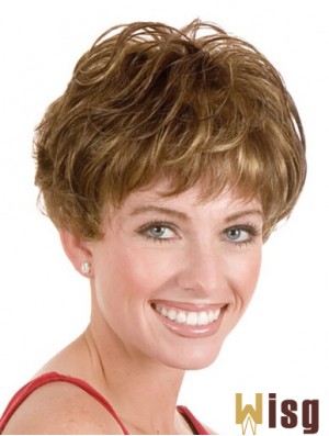 Layered Short Straight Blonde 5 inch Style Monofilament Wigs