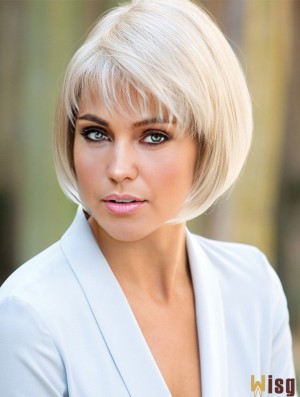 10 inch Short Capless Platinum Blonde Best Bob Wig