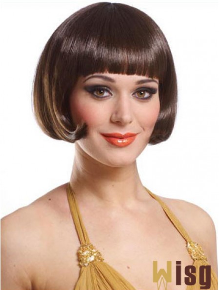 Copper Bob Wig With Capless Straight Style Short Length