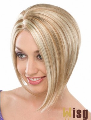 Capless Chin Length Straight Blonde Fashionable Bob Wigs