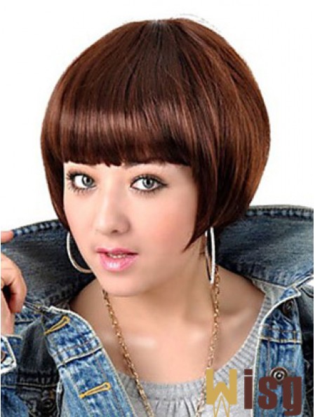 Capless Short Straight Auburn Popular Bob Wigs