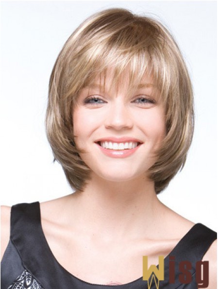 Capless Chin Length Straight Blonde Discount Bob Wigs